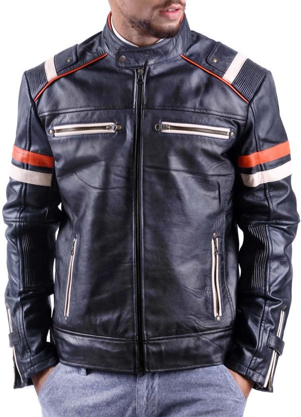 Black Biker Leather Jacket on americanjacket.store