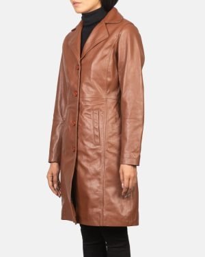 Alexis Brown Single Breasted Leather Coat.