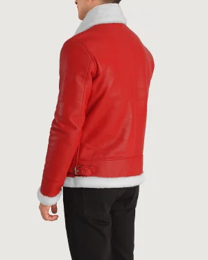Francis B-3 Red Leather Bomber Jacket.