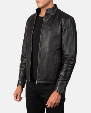 Men's Alex Black Leather Biker Jacket.