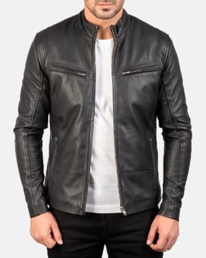 Men's Ionic Black Leather Jacket