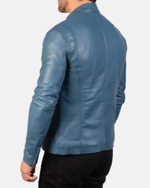 Men's Ionic Blue Leather Jacket