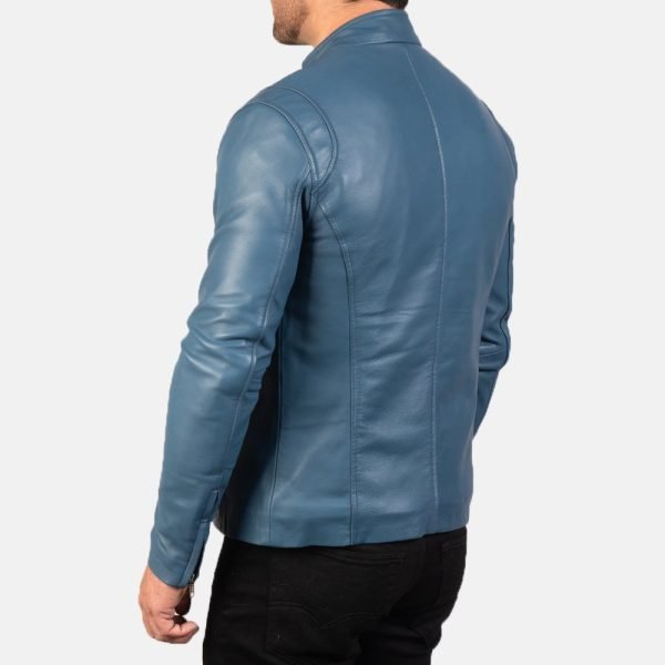Men's Ionic Blue Leather Jacket