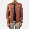 Men's Ionic Brown Leather Biker Jacket