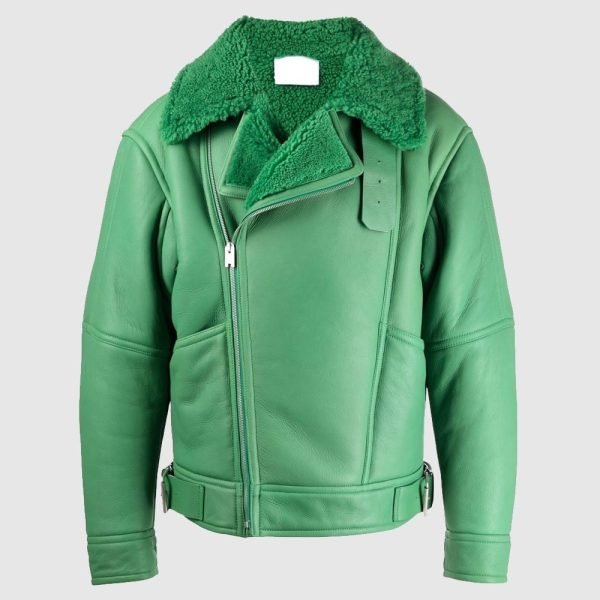 Women-Shearling-Fur-Green-Jacket