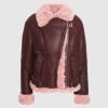 Womens-Burgundy-Shearling-Leather-Jacket-510x510