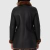 Womens-Double-Breasted-Black-Shearling-Fur-Coat