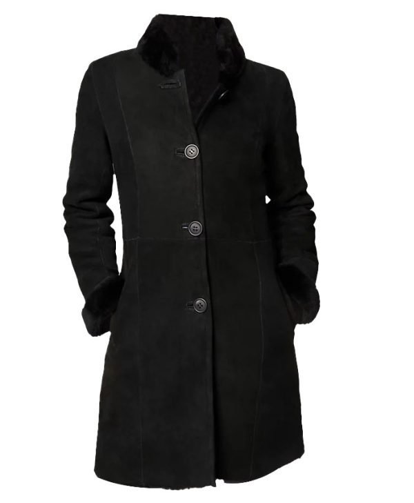 Womens-Shearling-Fur-Black-Coat